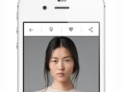 Zara mobile app application fashion icons iphone menu navigation social toolbar