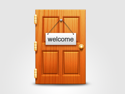 Welcome door brass door icon illustration nail sign welcome wood