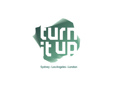 Turn It Up music management logo design brand branding colorful company creative custom custom made design identity label logo logo design logo designer logotype london los angeles management music music publisher record record label records sydney turn it up type typographic typography