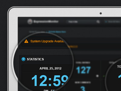 ExpressionMonitor Teaser app dashboard expressionengine stats