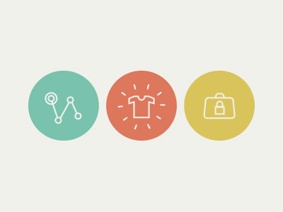 Three Things colour icons illustrations web