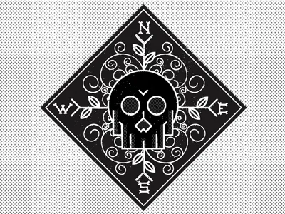 Skull Logo WIP black logo skull white