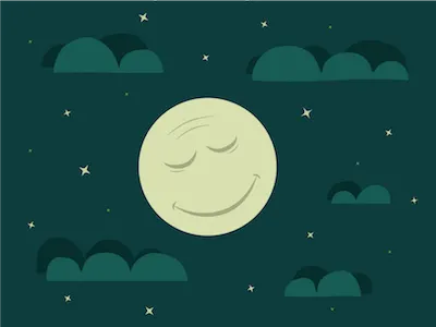 Day/Night Illustration Series: Night version pre-texture color illustration poster print series vector