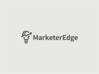 Marketer Edge arrow bulb chart cut financial gray light logo management