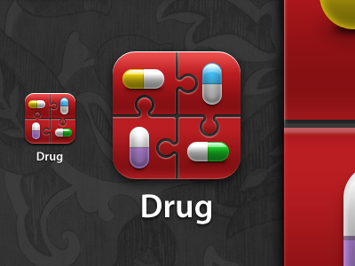 Drug app iOS icon drug icon ios iphone medicine red