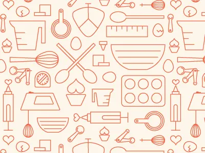 ButterCup Factory Pattern baking cupcake icon illustration monostroke pattern seamless sweet