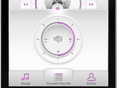 Volume control for music app app iphone music pink ui volume