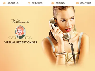 Receptionists webdesign concept orange scrolling simple webdesign yellow
