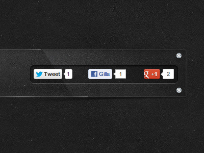 Share Section - Photo Log dark facebook glass google like plus share sleek transparent tweet twitter