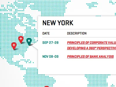 Worldwide Courses ajax courses events financial interface map popup world