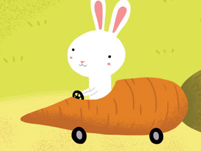 Bunny Car bunny car carrot childrens illustration cute