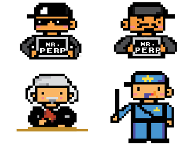 Hackathon Game Characters 8 bit art icon illustrator