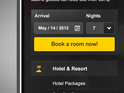 Book a room now! book form iphone menu mobile mobile web reservation web