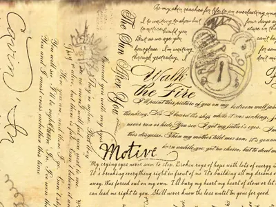 Redborn album: inside cover art album art blackletter design distressed graphic hand heart illustration lettering logotype music rock script texture tuscan typography wordmark