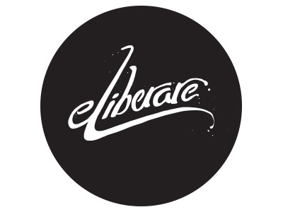 eLiberare Logo bw identity romanian script typography