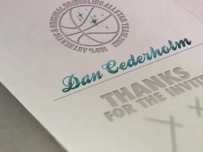 Thanks for the invite! dan cederholm deboss foil invite paper print simplebits thanks