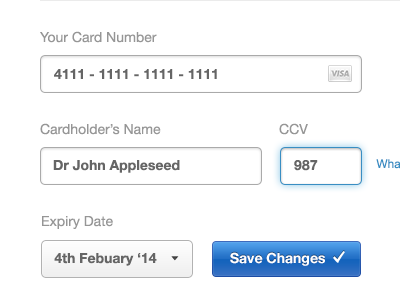 Cards button card clean form inputs orangeaid payment form payments shiny ui white