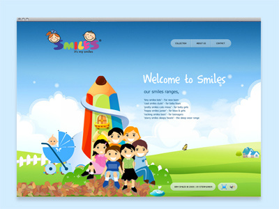 Welcome To Smiles animation clothes flash garments illustration kids smiles website