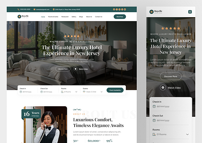 Luxury Hotel Website UIUX Design | Figma app design design designer figma hire uiux designer hotel booking website hotel website landing page luxury hotel website ui ui designer uiux design user interface ux web web design web designer web uiux website website designer in usa