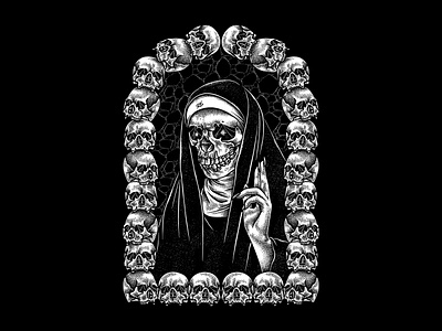 THE NVN apparel art artwork clothing darkart digitalart dotwork drawing illustration pointillis skull stippling teesdesign