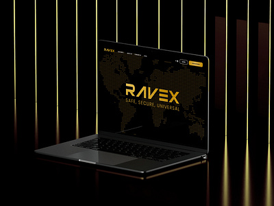 Ravex Global - Visual identity blacksite branding gold site instagram motion graphics post ui