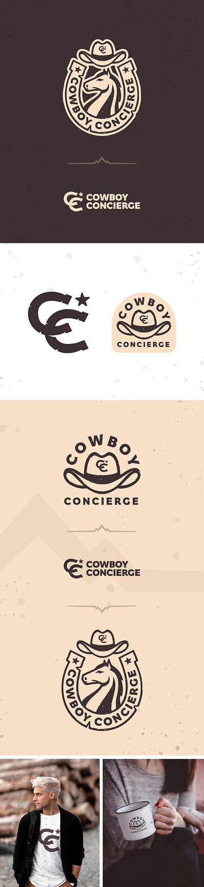 Cowboy Concierge (Client's work) concierge cowboy hat horse logo montana rugged western wild west