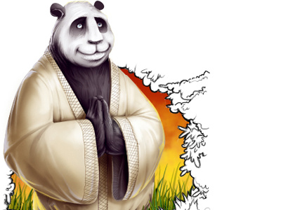 panda henry illustration orient panda wind