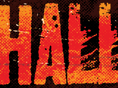 Halloween halftone orange red texture type