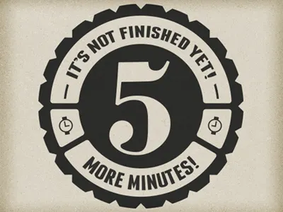 5 More Minutes! Logo 5 minutes cog logo numbers time