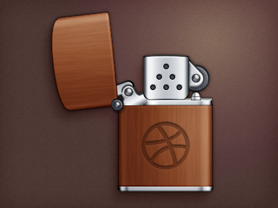 Wooden Lighter (FREE psd) dribbble lighter wood wooden zippo