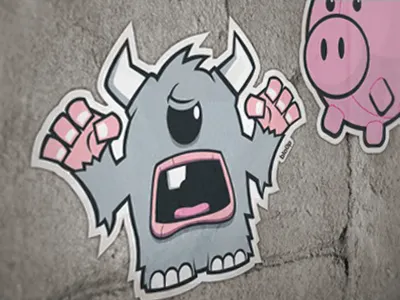 Monster Sticker blo0p cute illustrator monster sticker vector yeti