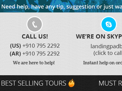 LPBA footer contact contact info footer social media tourism tours