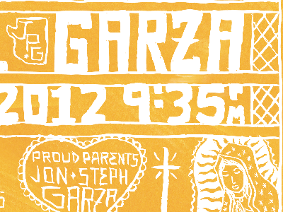 Jonny's Birth Announcement baby birth announcement fiesta papel picado