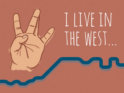 I Live... blue city design designer hand illustration london minimalist orange portfolio retro simple texture web website west