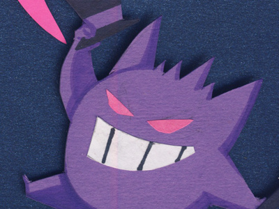 Gengar Birthday Card birthday card cut paper gengar ghost kaycie d. kcd kcd studios pokemon