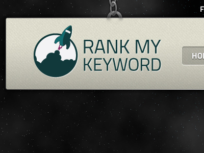 Rank My KeyWord Header "WIP" design header logo navigation rocket space web design