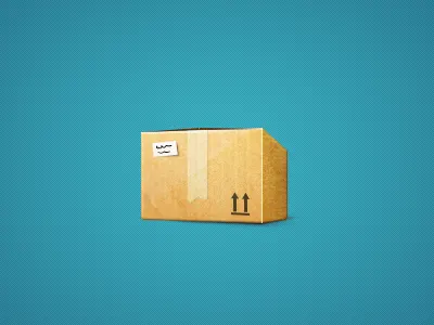 Box blue box carton dispatch icon paper post yellow