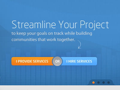 Streamline v2 blue buttons cta graph header hero orange rotate