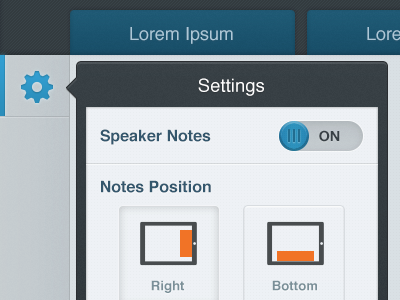 Notes Settings ipad settings ui