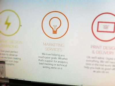 Icons in use graphic design icon design lightbulb lightning bolt marketing print web design