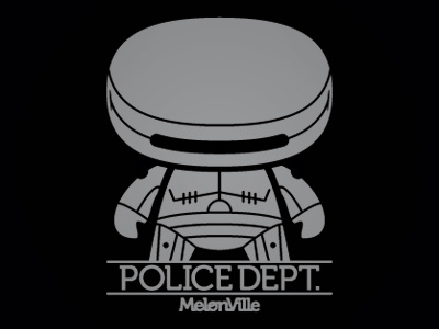 Melonville Police Dept. branding illustration logo melonville police robocop t shirt tee vector