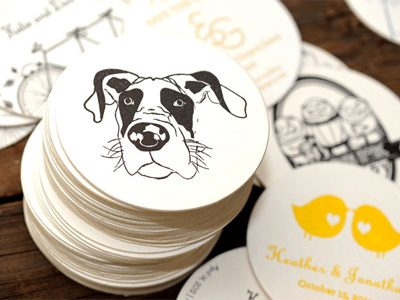 Letterpress Great Dane Coaster coaster dog great dane illustration letterpress paper coaster