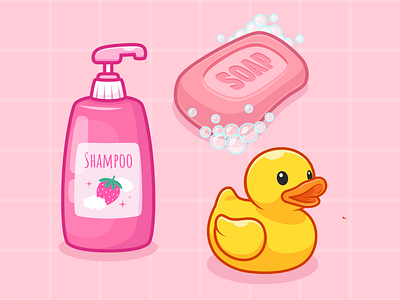 Bathing Icon🪿🧼 bath bathing bathroom body bottle branding bubble cartoon clean cute doodle duck flat icon illustration logo shampoo shower soap wash