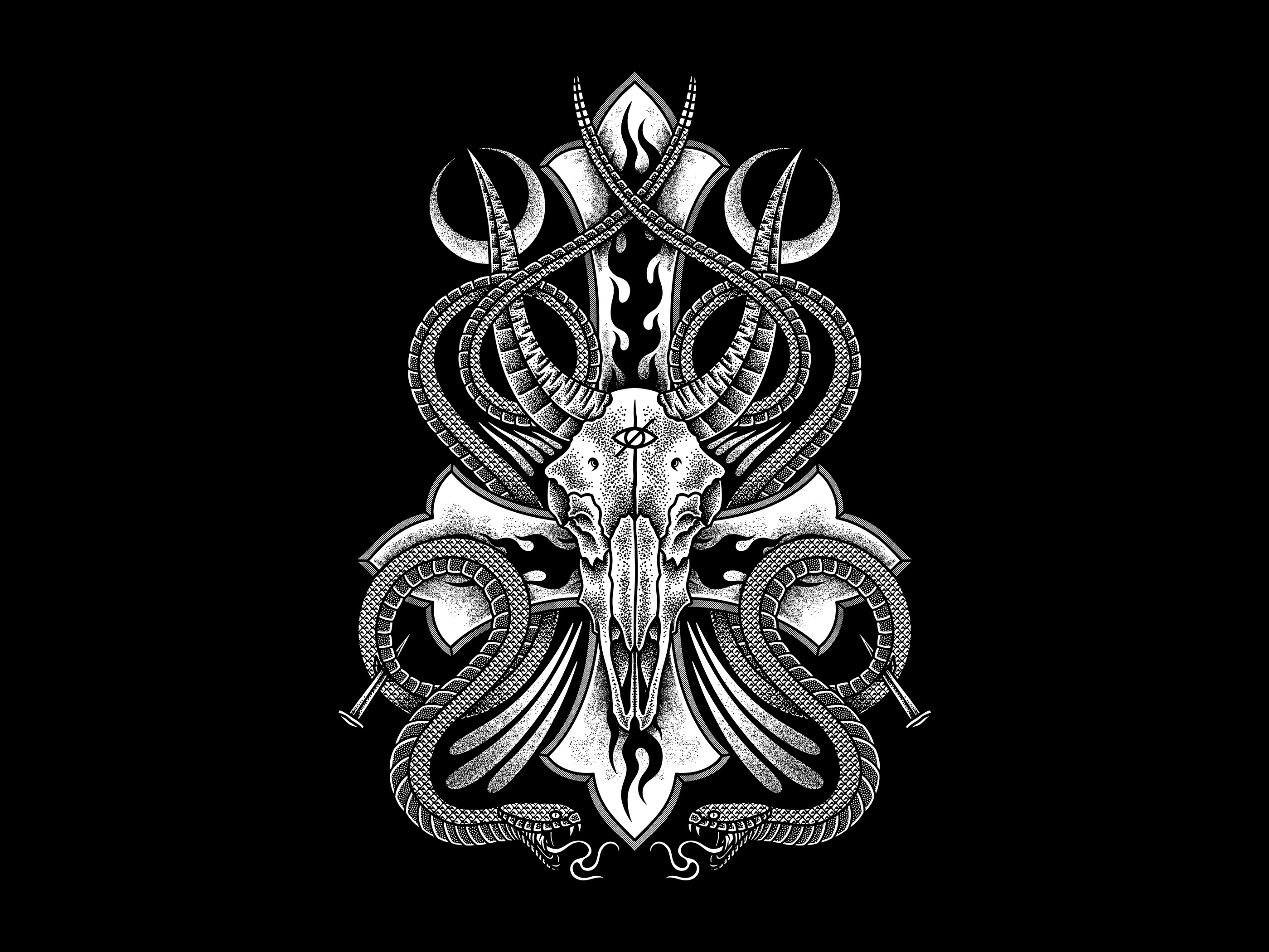 Heathen apparel art artwork clothing darkart digitalart dotwork drawing illustration pointillism skull stippling teesdesign