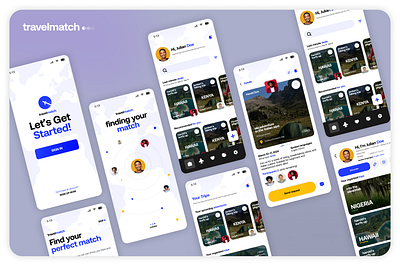 travelmatch app design branding graphic design logo ui
