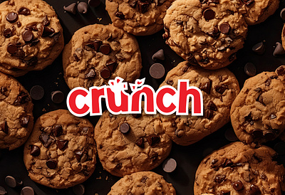 Crunch Chocolate Chip Cookies Packaging Design 3d branding design graphic design illustration logo packaging design typography vector