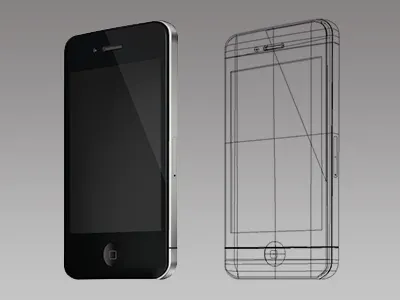 Gradient Mesh - iPhone 4 apple gradient mesh illustration iphone vector wire frame