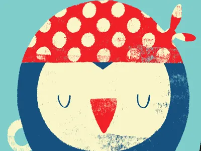 catch of the day animals fish illustration penguin retro sea