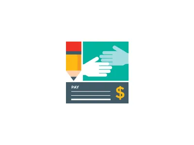 Checking Account icon check checking cheque chequing handshake icon minimalist pencil symbol