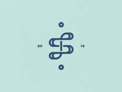 S knot mark bend crest design knot letter logo mark monogram old s sea typography unused